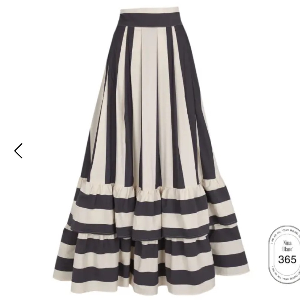 Striped Black and White Maxi Skirt